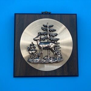 Vintage A&F Canada Coppertoned Deer Wall Plaque MCM Cabin Decor 3D Wood Art